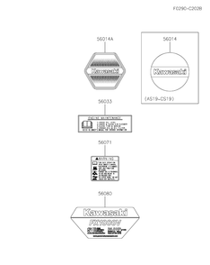 Fxt00v-Ds19 Label Diagram and Parts List for FXT00V-DS19  Cub Cadet Lawn Tractor
